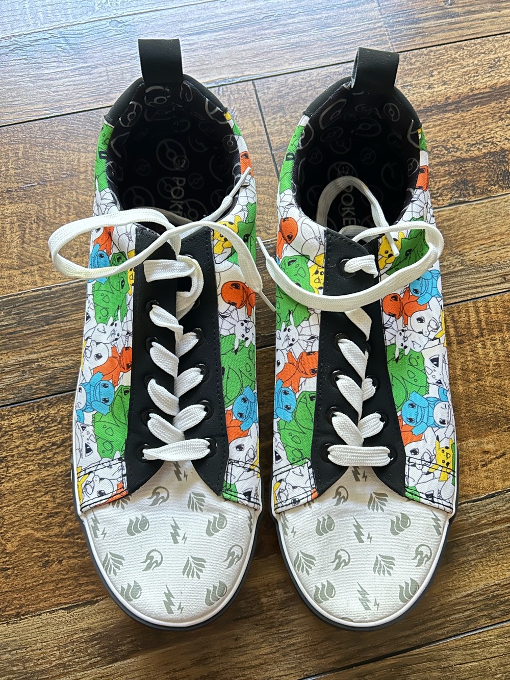 Ground Up Pokemon Mens Sz 12 Low Top Canvas Sneaker Shoes Character Print 2024